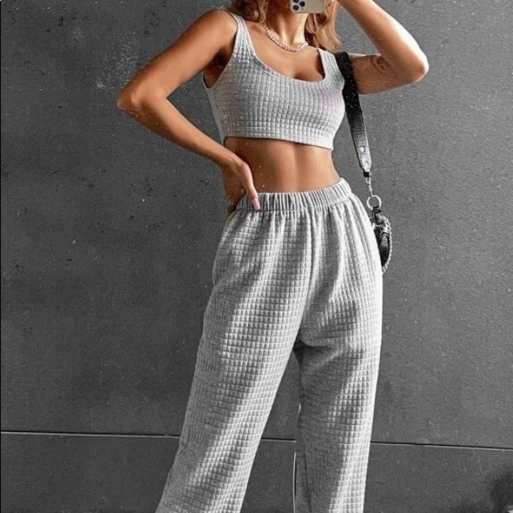 Sweatpants and Tank Top Two Piece Set